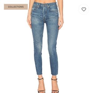 RE/DONE High Rise Ankle Crop Rigid - Dark